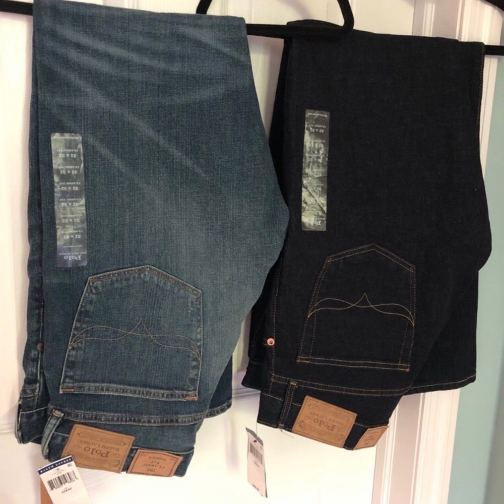 Polo by Ralph Lauren Men's Light Blue and Medium Blue Jeans